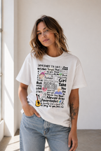 Camiseta Justin Bieber Músicas