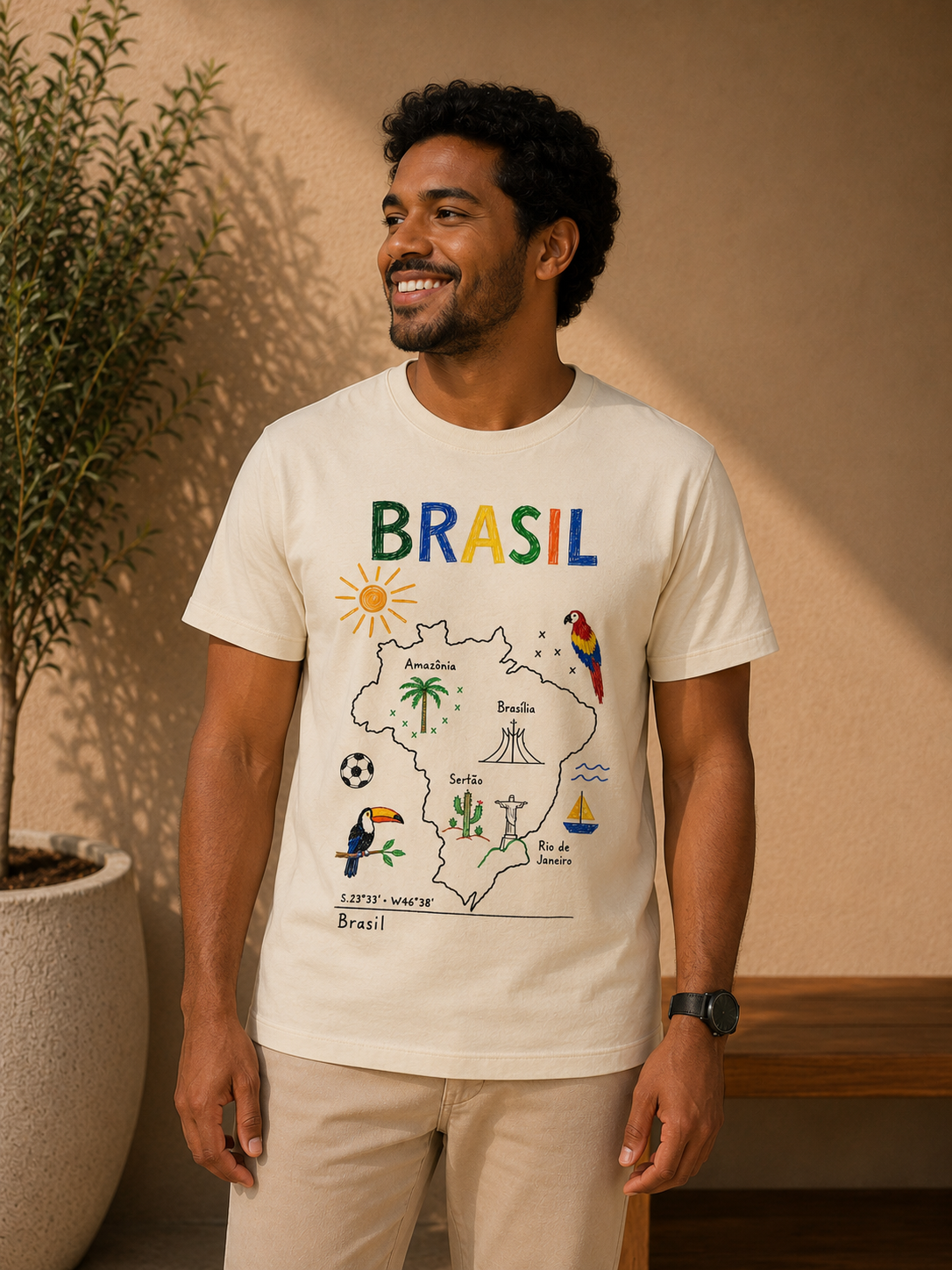 Camiseta Brasil em Traços