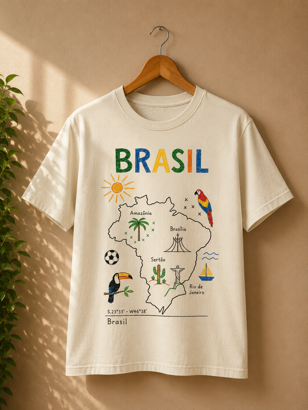 Camiseta Brasil em Traços